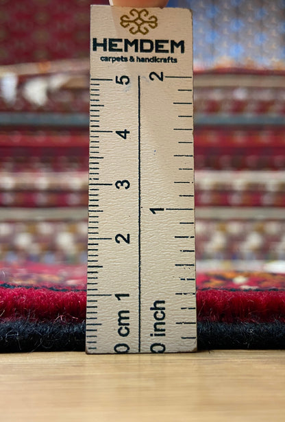 Turkmen Handknotted Rug Rare Diamond Desing Wool Rug 86 x 125 cm (3'x4' ft) Red