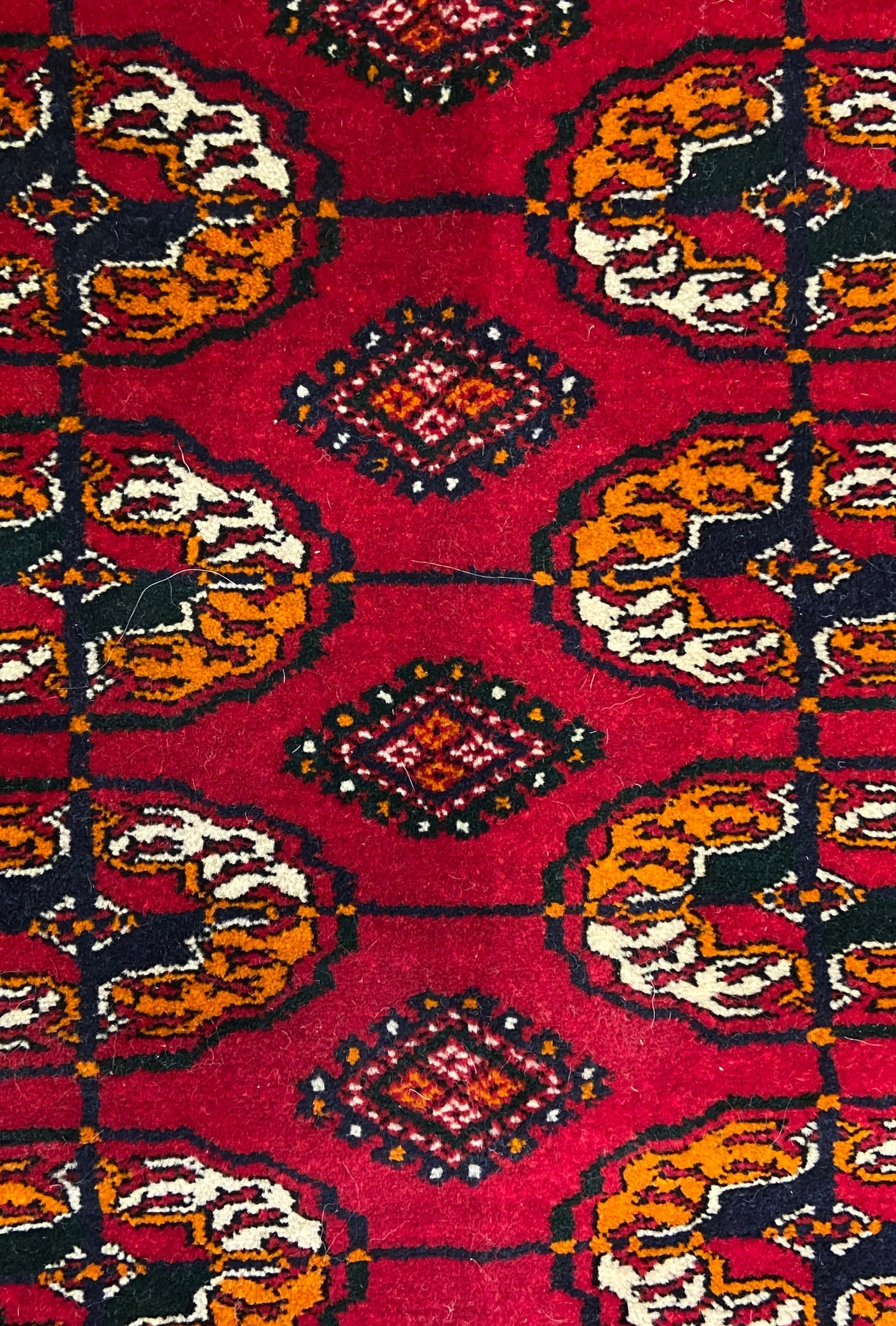 Turkmen Handknotted Rug Tekke Wool Runner Rug 82 x 180 cm (3'x6' ft) Red