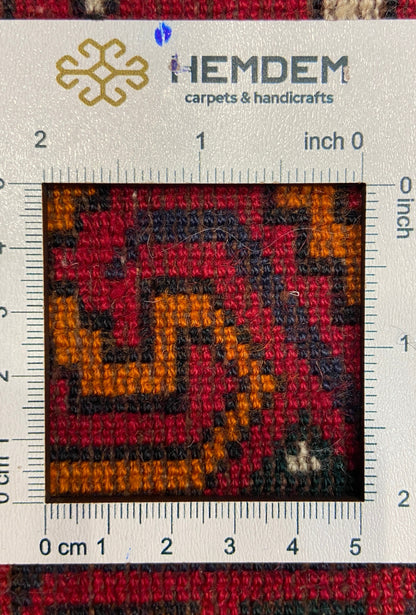 Turkmen Handknotted Rug Yomut Kepse Wool Rug 84 x 125 cm (3'x4' ft) Red