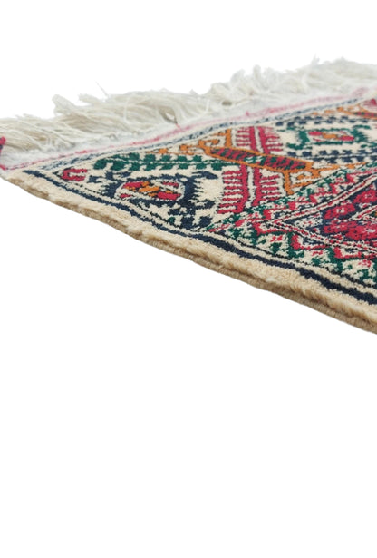 Turkmen Handmade Hallway Rug Oriental Wool Corridor Carpet Runner Rug 125 x 340cm (4' x 11' ft) Beige