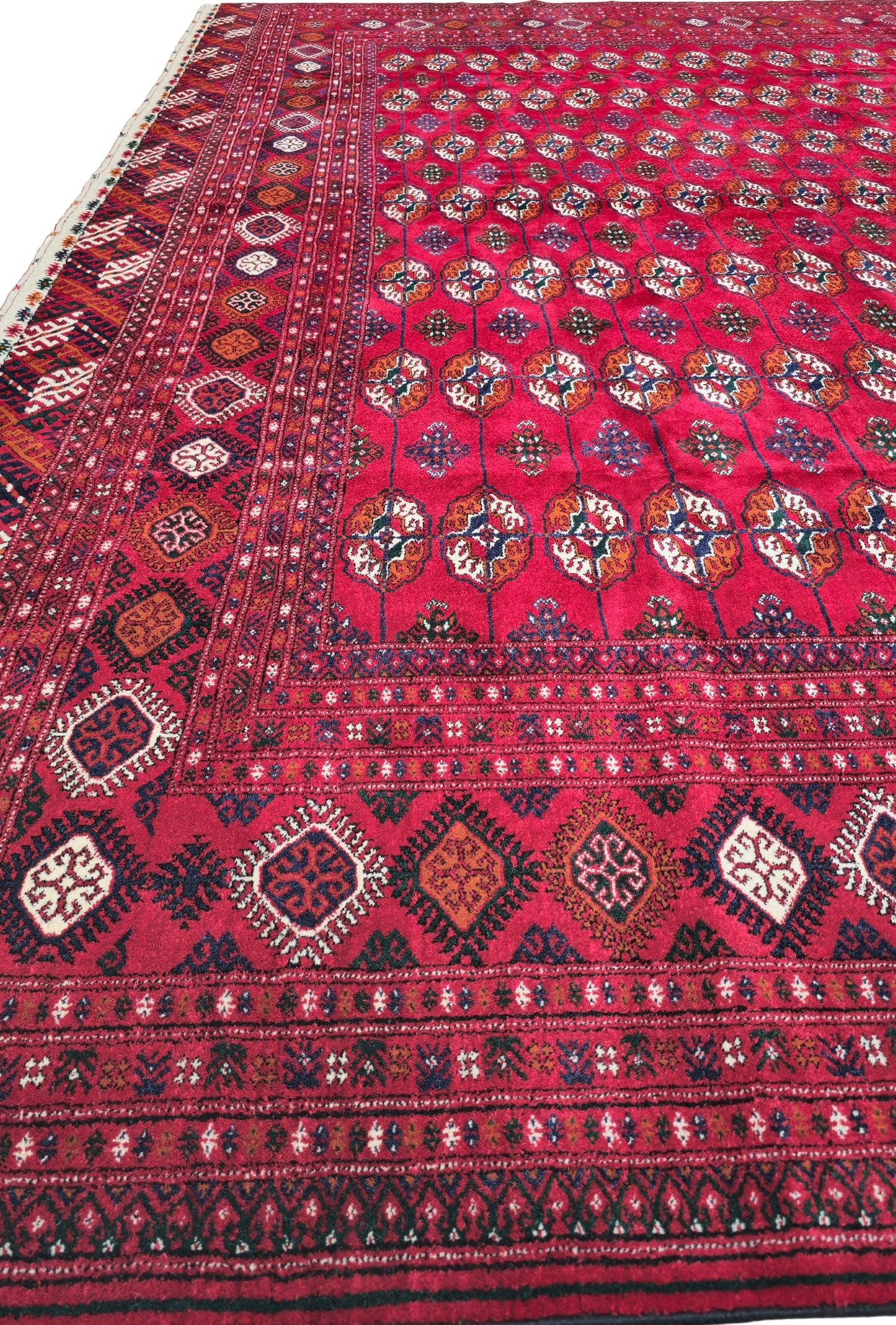 Türkmen Saray Ölçülerinde El Dokuma Yün Halı 400 x 480cm (13' x 19' ft) Kırmızı