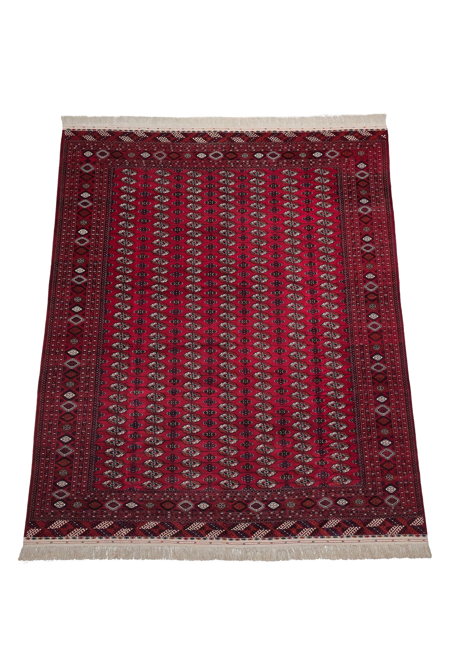 Türkmen Saray Ölçülerinde El Dokuma Yün Halı 400 x 480cm (13' x 19' ft) Kırmızı