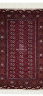Turkmen Rug Vintage Handknotted Wool Rug 125 x 200cm (4' x 7' ft) Red
