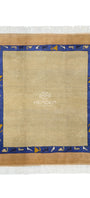 Turkmen Handknotted Rug Modern Minimal Desing Wool Rug 150 x 165 cm (5'x5'4 ft) Brown