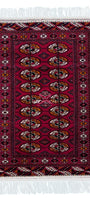 Handknotted Turkmen Rug Tekke Wool Rug 81 x 127 cm (3'x4' ft) Red