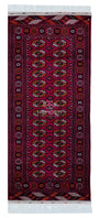Turkmen Handknotted Rug Tekke Wool Runner Rug 82 x 180 cm (3'x6' ft) Red