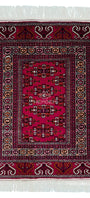 Turkmen Handknotted Rug Yomut Kepse Wool Rug 84 x 125 cm (3'x4' ft) Red