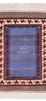 Turkmen Handknotted Rug Modern Camel Desing Wool Rug 90 x 133 cm (3'x4' ft) Blue
