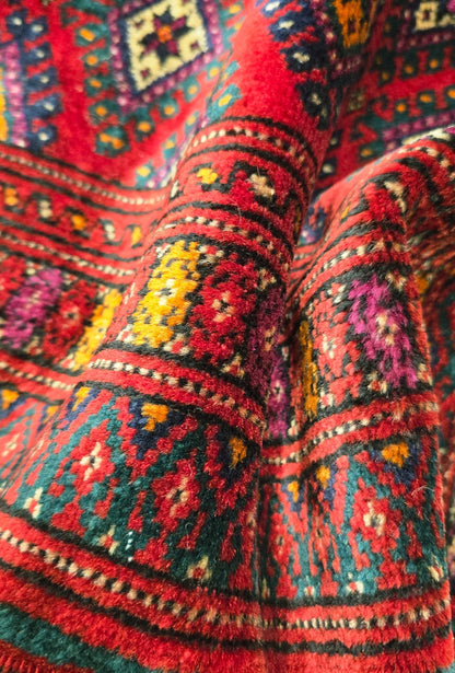 Turkmen Rug Antique Handknotted Salor Chakmak Masterpiece Rug 190 x 290cm (6' x 9' ft) Red