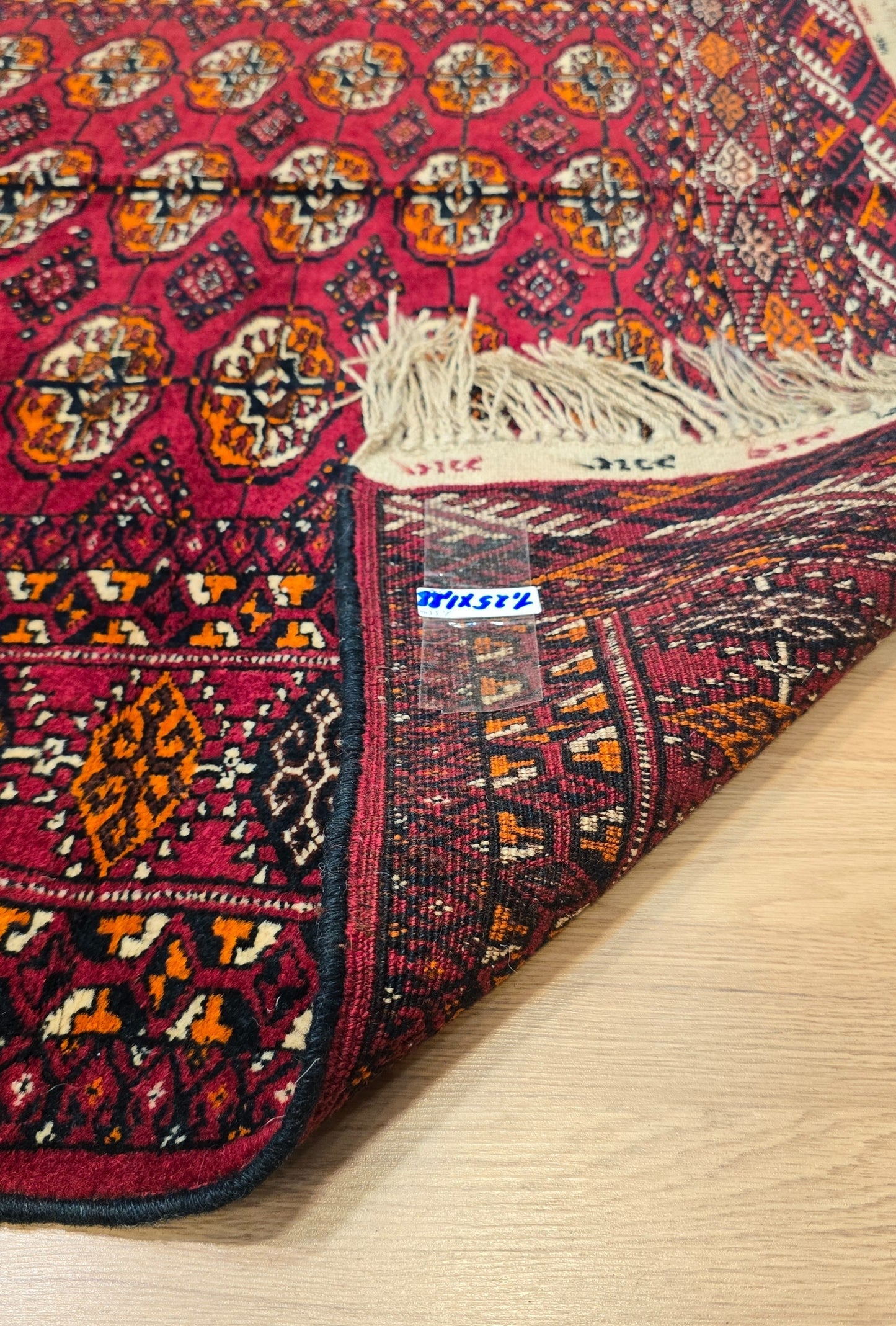 Turkmen Rug Antique Handknotted Wool Rug 125 x 190cm (4' x 7' ft) Red