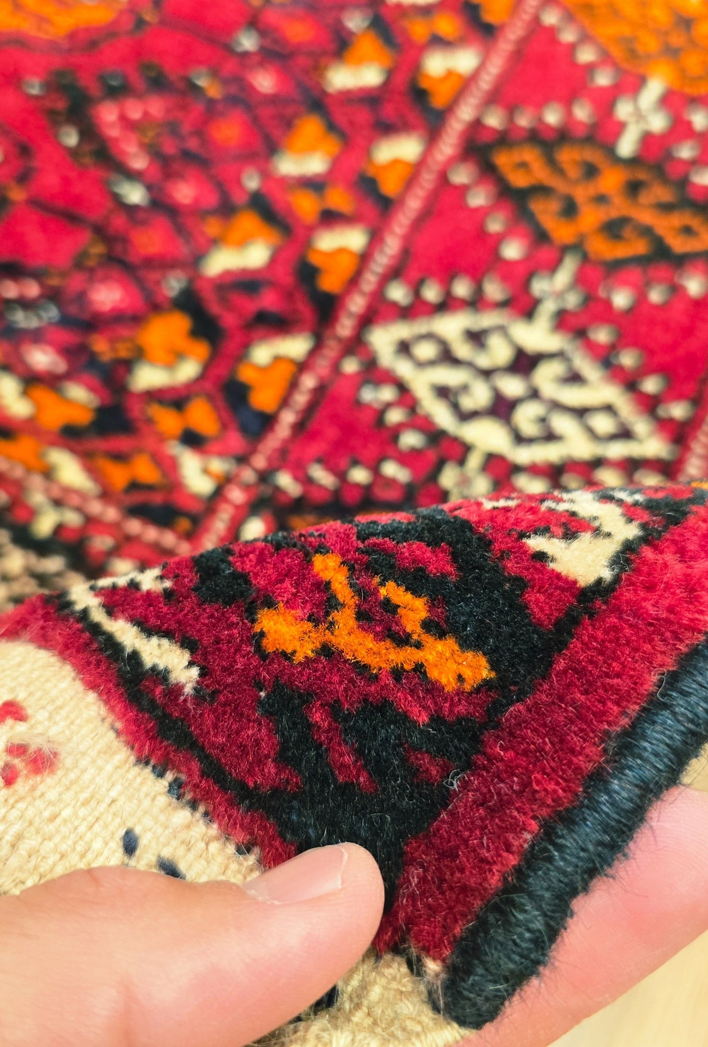 Turkmen Rug Antique Handknotted Wool Rug 125 x 190cm (4' x 7' ft) Red