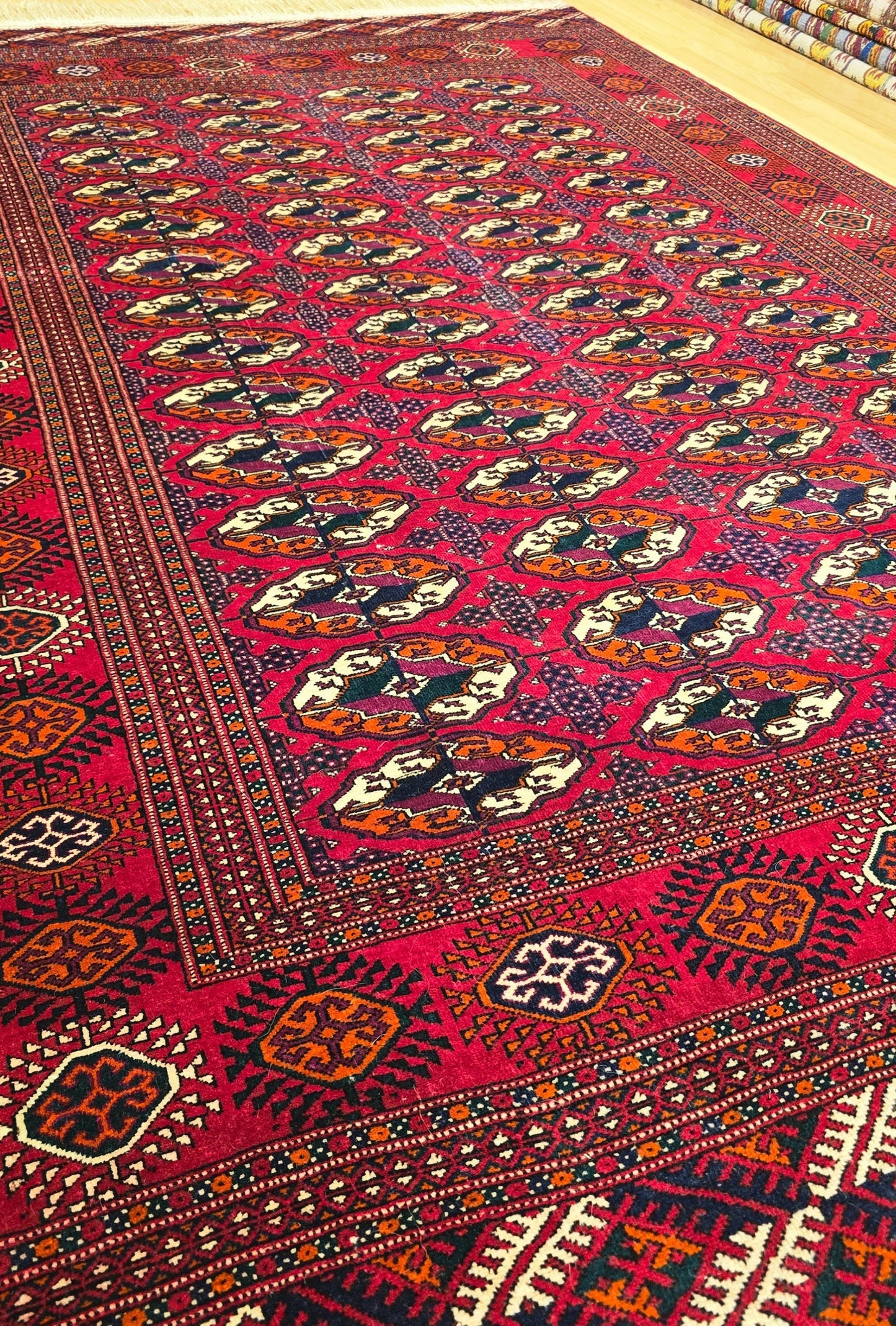 Turkmen Rug Antique Handknotted Wool Rug 155 x 250cm (5' x 8' ft) Red