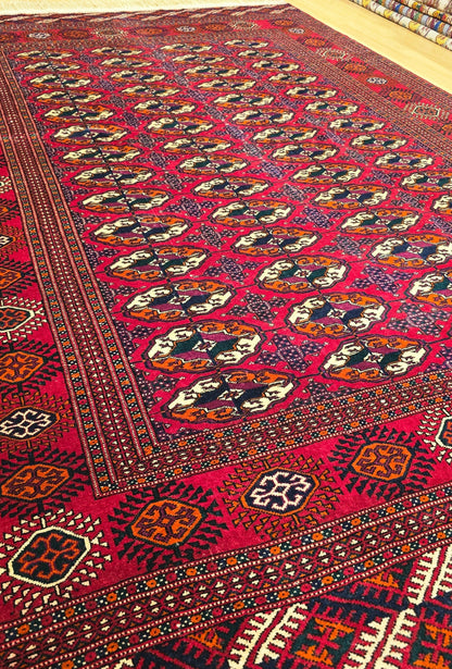 Turkmen Rug Antique Handknotted Wool Rug 155 x 250cm (5' x 8' ft) Red