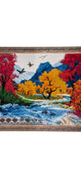 Pictorial Wool Rug – Autumn Nature Landscape 117 x 85 cm (4 x 3 ft)