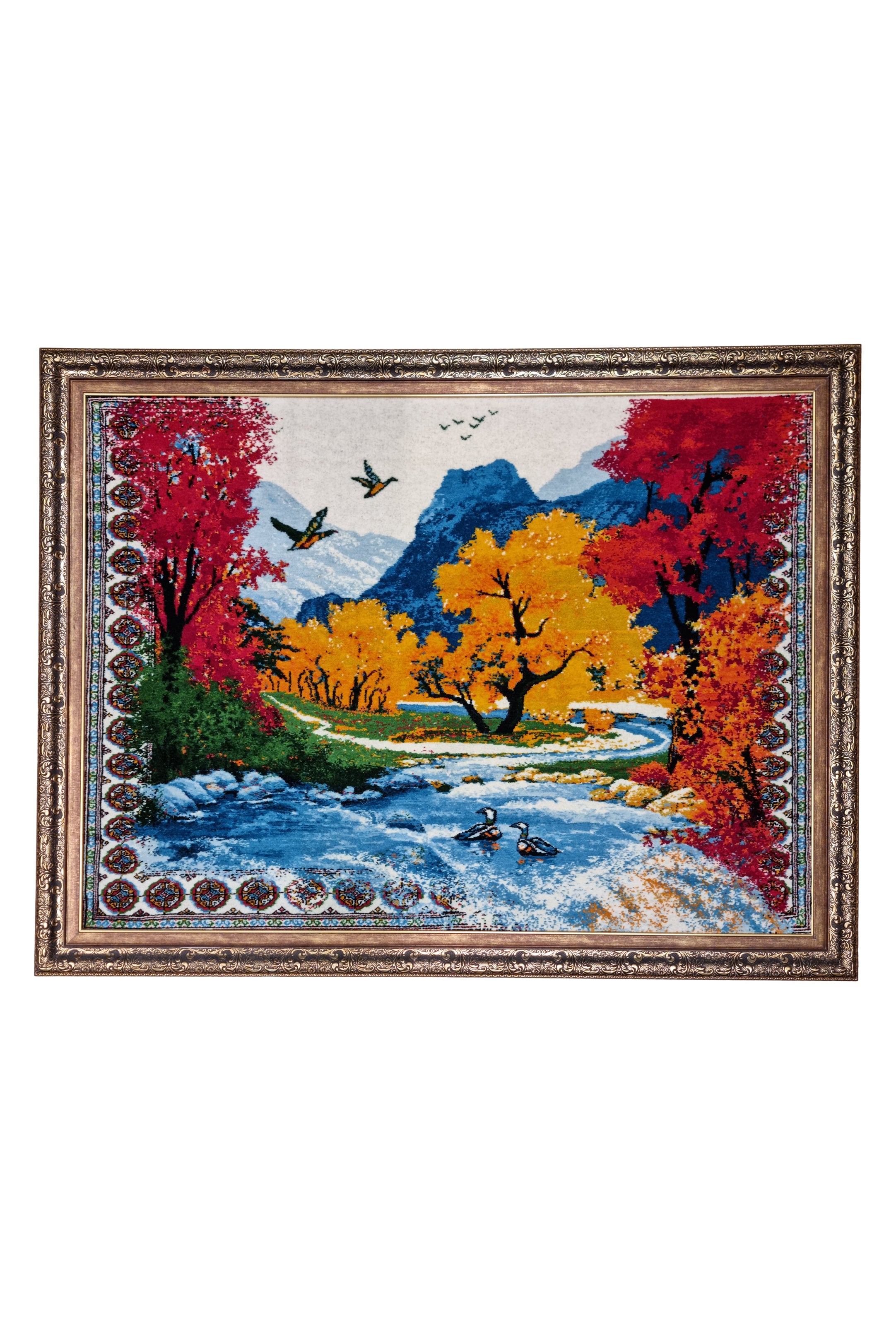 Pictorial Wool Rug – Autumn Nature Landscape 117 x 85 cm (4 x 3 ft)