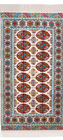 Handmade Turkoman Tekke Silk Rug 74 x 130 cm (3'x5' ft) Beige