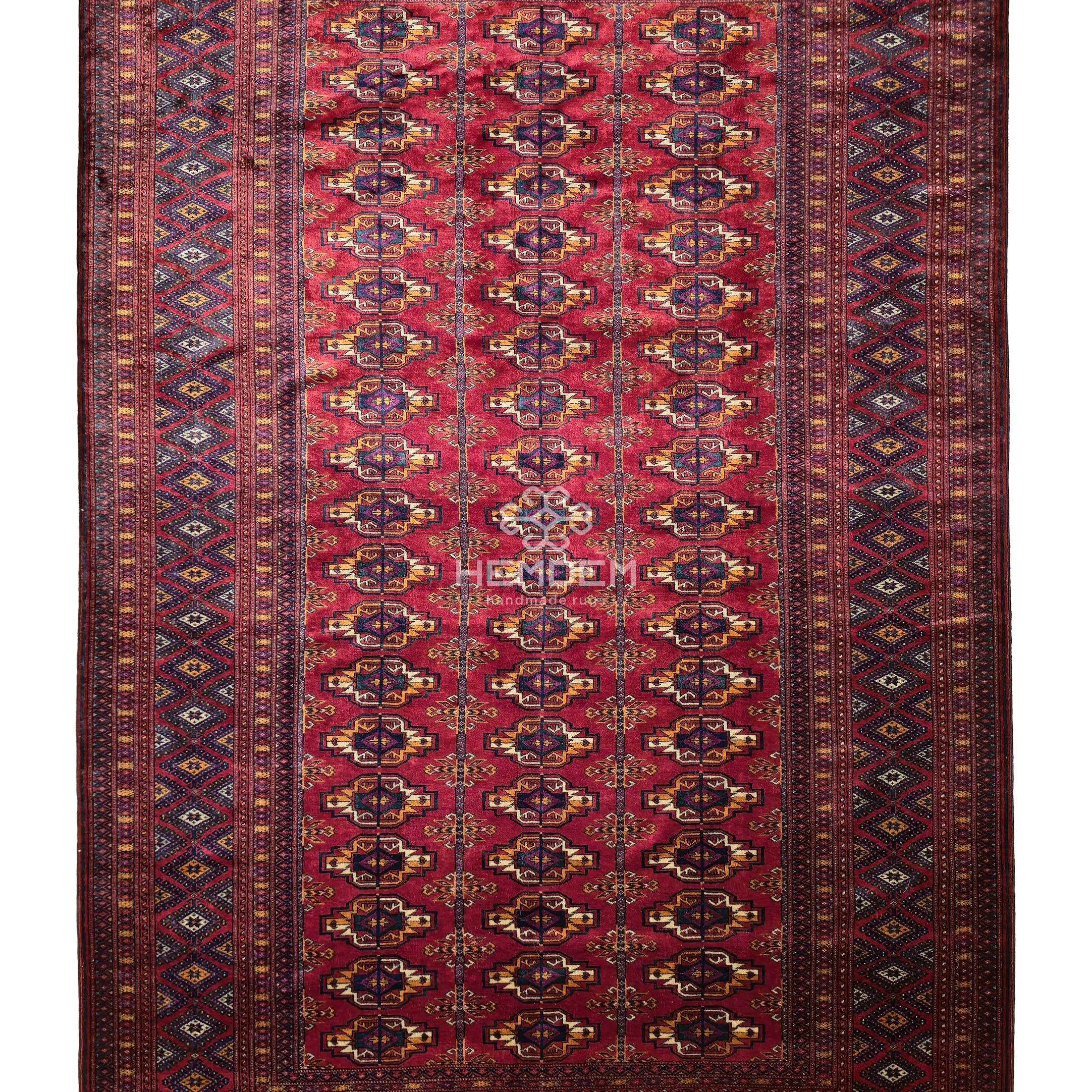 Turkmen Rug Antique Handknotted Salor Chakmak Masterpiece Rug 190 x 290cm (6' x 9' ft) Red