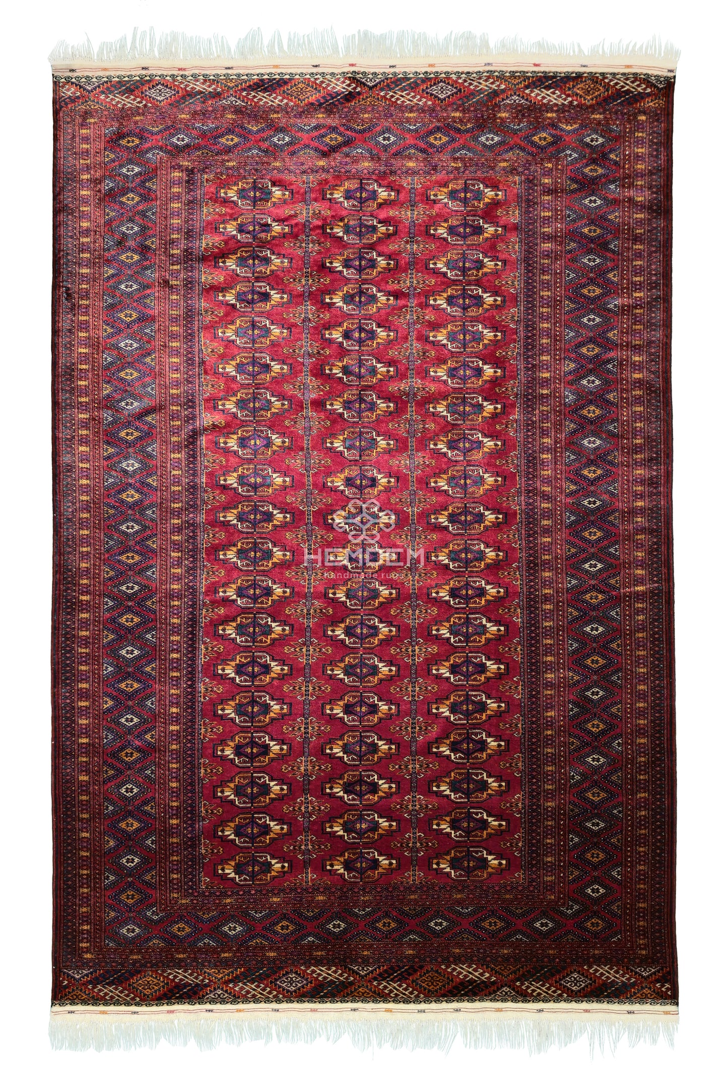 Turkmen Rug Antique Handknotted Salor Chakmak Masterpiece Rug 190 x 290cm (6' x 9' ft) Red