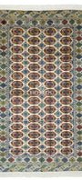 Türkmen Buhara Halısı El Dokuma İpek Halı 125x 225cm (4.1' x 7.4' ft) Bej