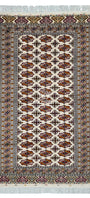 Türkmen Buhara Halısı El Dokuma Yün Halı 137x 237cm (4.5' x 7.9' ft) Bej