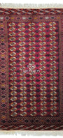 Turkmen Bukhara Handmade Rug- Vintage Tekke Wool Carpet 200x340cm (7' x 11' ft) Red