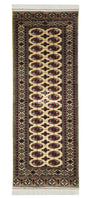 Turkmen Handmade Hallway Rug Oriental Wool Corridor Carpet Runner Rug 125 x 340cm (4' x 11' ft) Beige