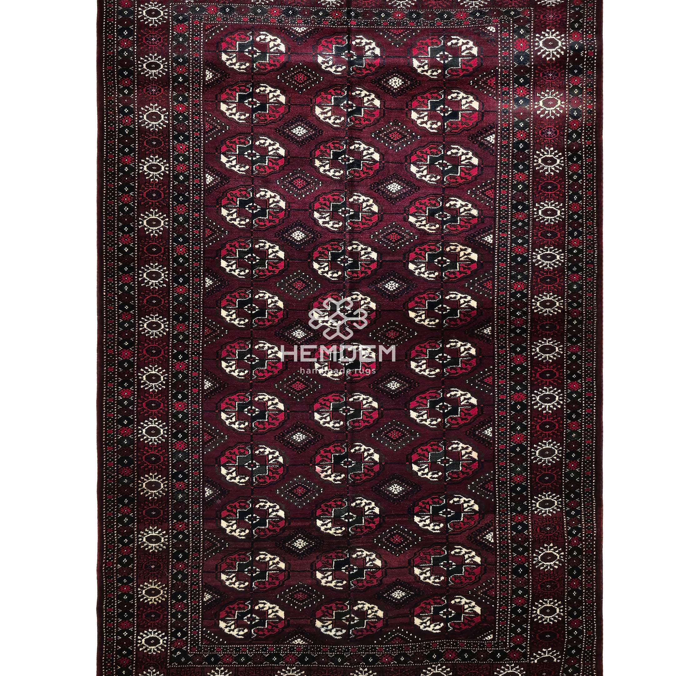 Türkmen Halısı Antik El Dokuma Yün Halı 135 x 230cm (4.5' x 8' ft) Kırmızı