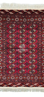 Turkmen Rug Antique Handknotted Wool Rug 146 x 180cm (5' x 6' ft) Red