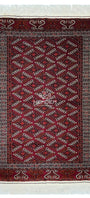 Turkmen Rug Antique Yomut Handknotted Wool Rug 113 x 185cm (3.7' x 6' ft) Red