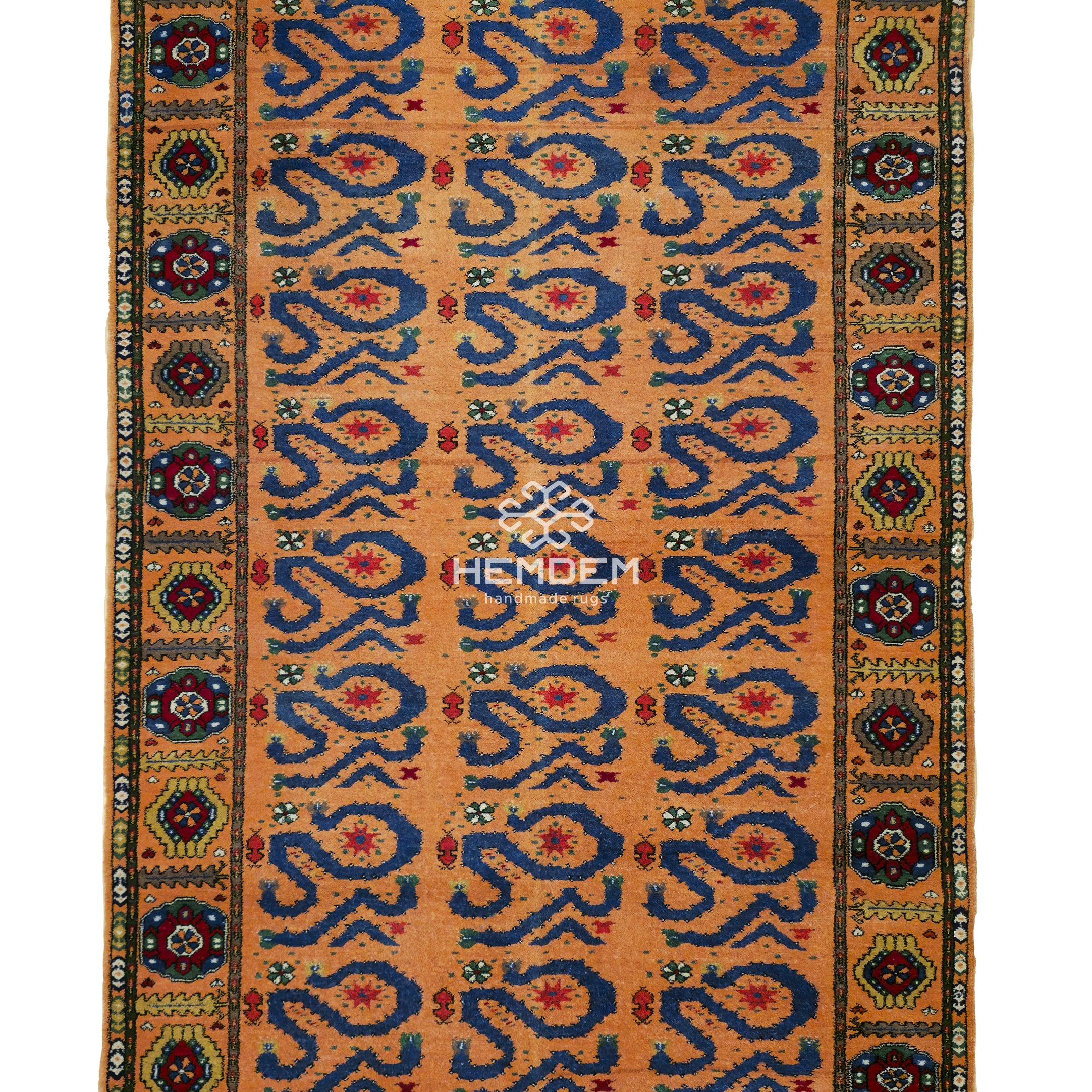 Türkmen Halısı El Dokuma Yün Halı 125 x 200cm (4' x 7' ft) Şeftali