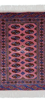 Türkmen Halısı El Dokuma Yün Halı 80 x 122cm (2,7' x 4' ft) Pembe