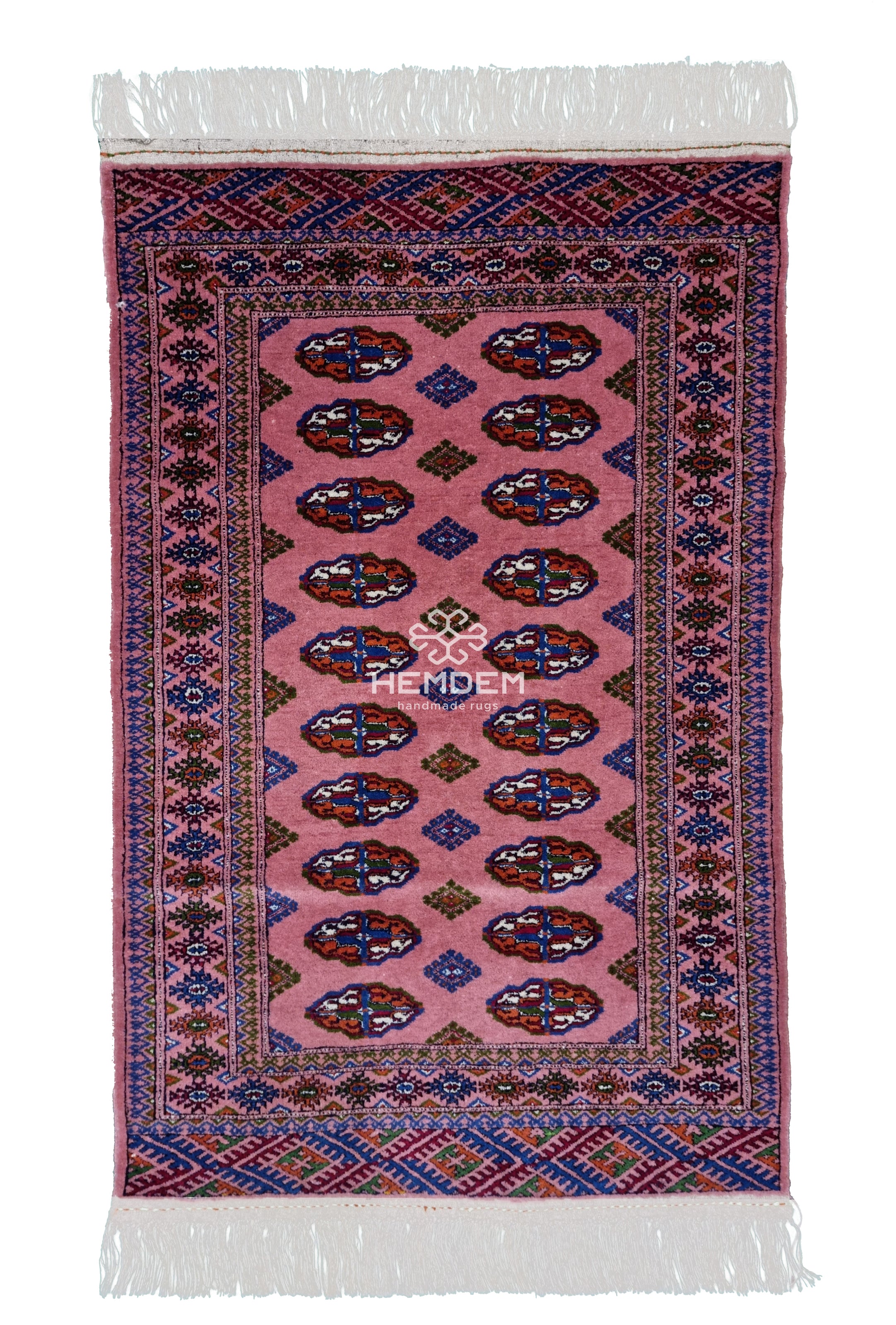Turkmen Rug Handknotted Wool Rug 80 x 122cm (2.7' x 4' ft) Pink ...