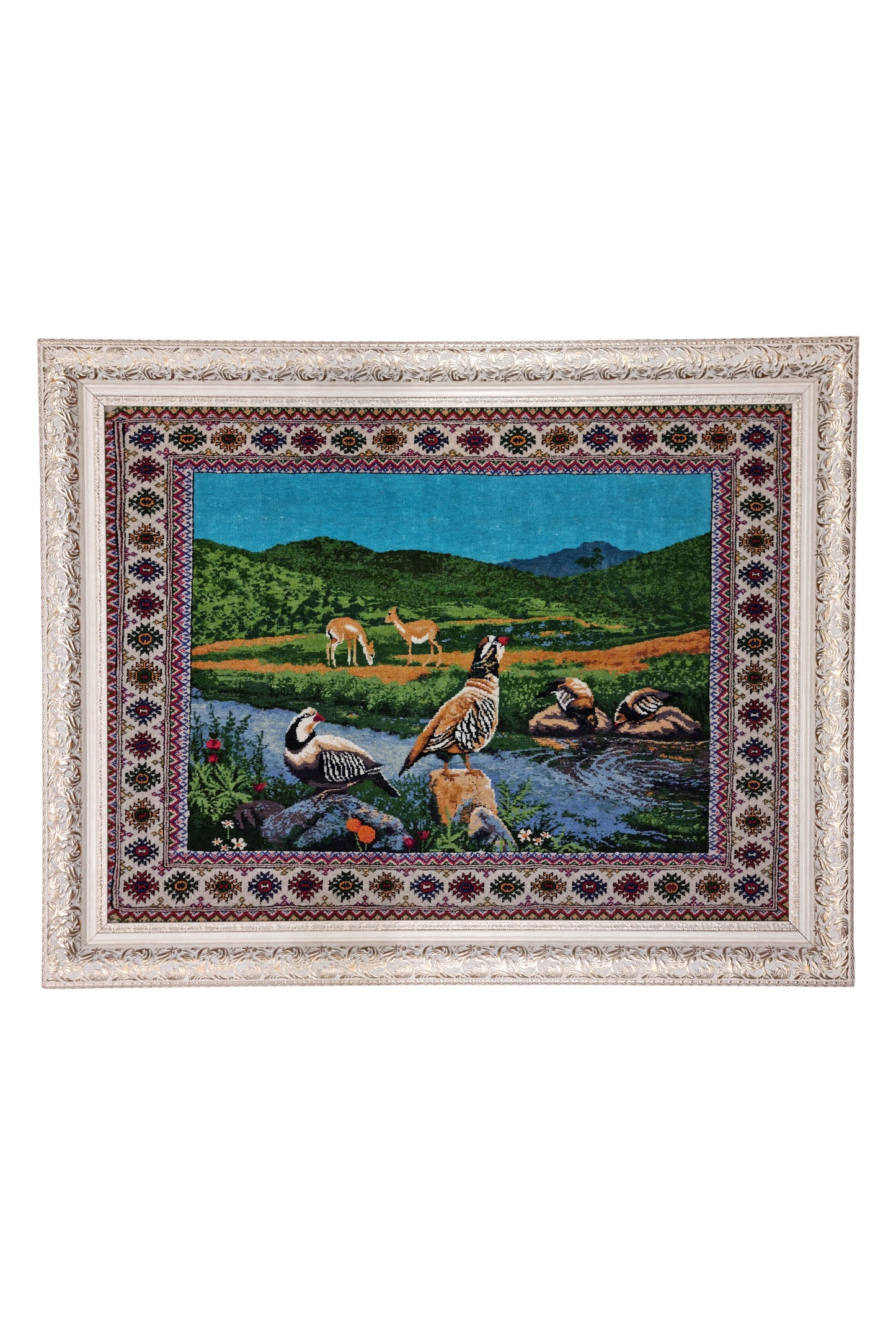 Pictorial Wool Rug – Nature River – 105 x 90 cm (3.4' x 3 ft')