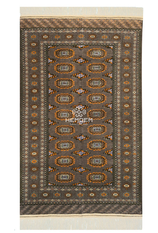 Turkmen Sarouk Rug Handknotted Wool Rug 111x 180cm (4' x 6' ft) Gray