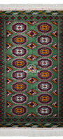 Türkmen Sarouk Halı El Dokuma Yün Halı 140x 215cm (4.7' x 7' ft) Yeşil