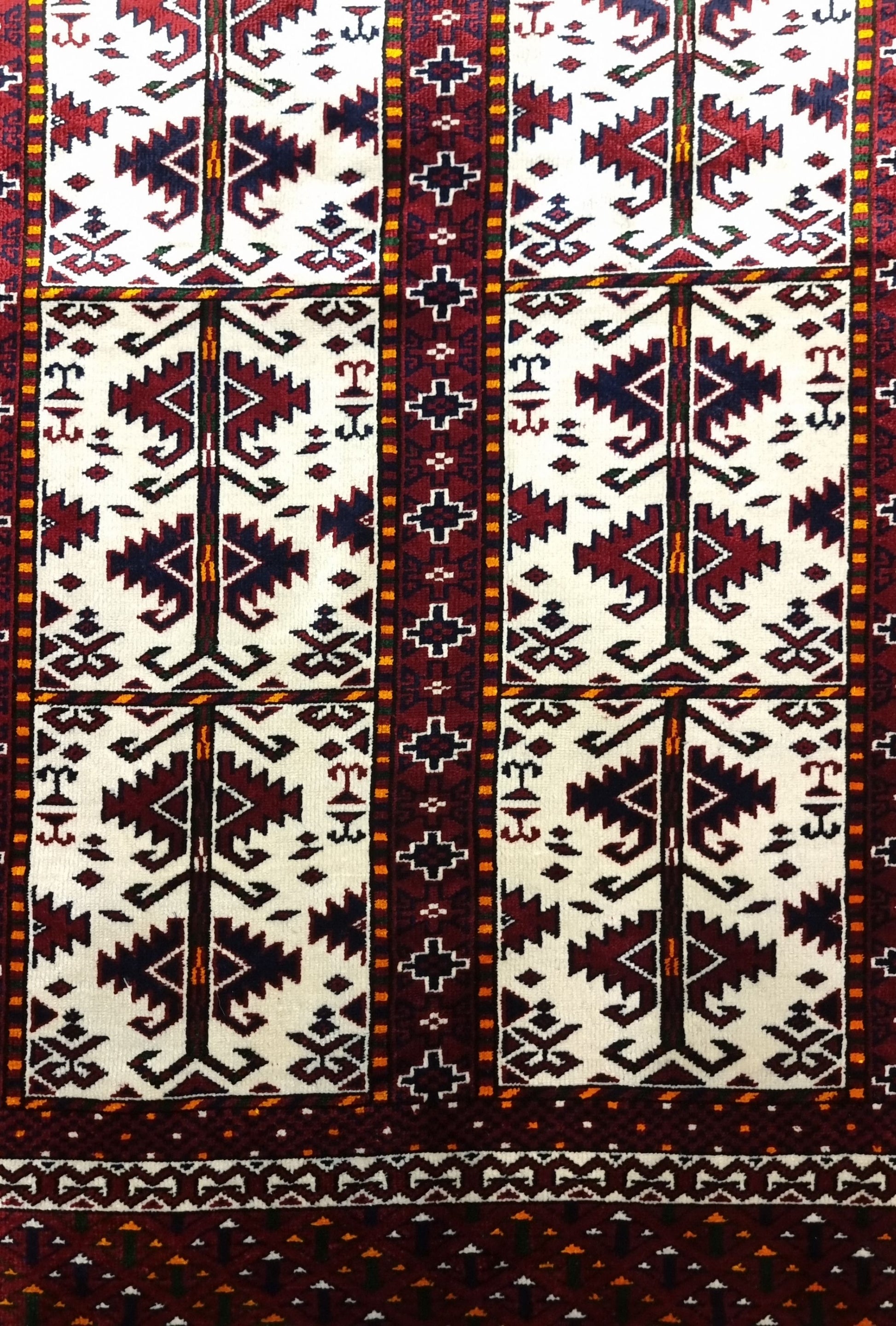 Turkoman Rare Design Silk Rug 76 x 120 cm (2.5'x4' ft) Red