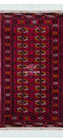 HandmadeTurkoman Rug Tekke Wool Rug 80 x 145 cm (3'x5' ft) Red