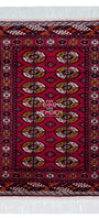 Handknotted Turkmen Rug Tekke Wool Rug 80 x 120 cm (3'x4' ft) Red