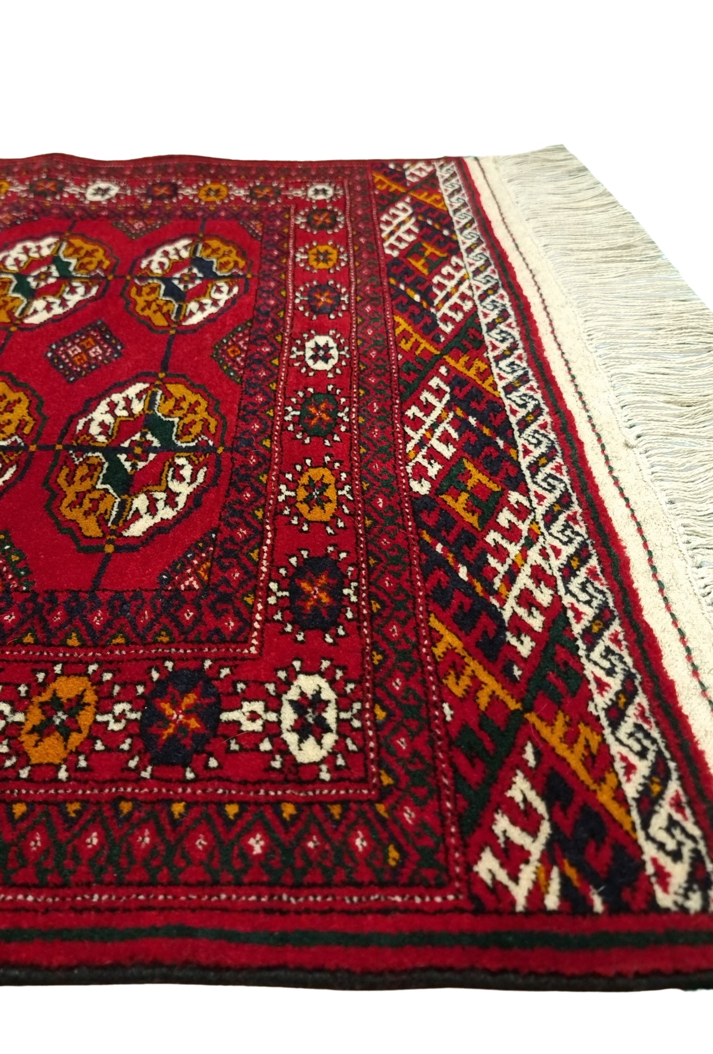 Handknotted Turkmen Rug Tekke Wool Rug 80 x 120 cm (3'x4' ft) Red