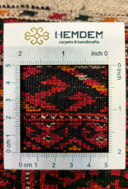 HandmadeTurkoman Rug Tekke Wool Rug 80 x 145 cm (3'x5' ft) Red