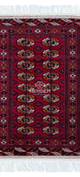 Handknotted Turkmen Rug Tekke Wool Rug 80 x 121 cm (3'x4' ft) Red