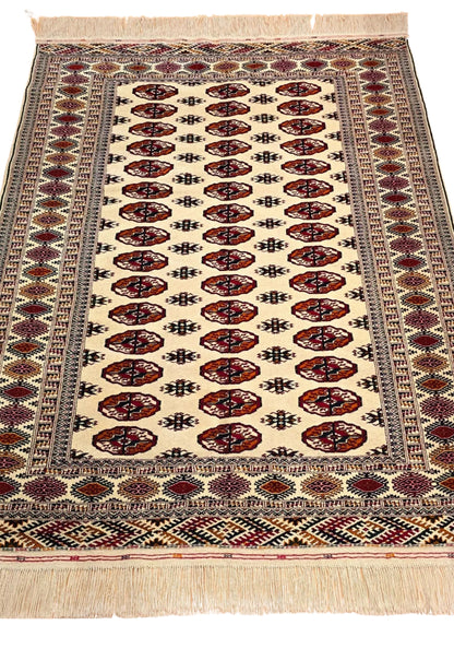 Türkmen Halısı El Dokuma Yün Halı 153 x 200cm (5' x 7' ft) Bej