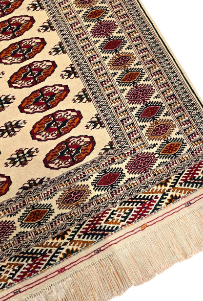 Türkmen Halısı El Dokuma Yün Halı 153 x 200cm (5' x 7' ft) Bej