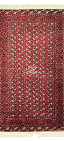Vintage Handknotted Turkoman Rug Tekke Wool Rug 220 x 400 cm (7'x13' ft) Red