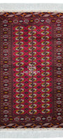 Türkmen Halısı El Dokuma Orijinal Yün Halı 135 x 225cm (4.4' x 7.5' ft) Kırmızı