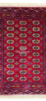 Turkoman Rug Handknotted Oriental Silk Rug 120 x 180cm (4' x 6' ft) Red