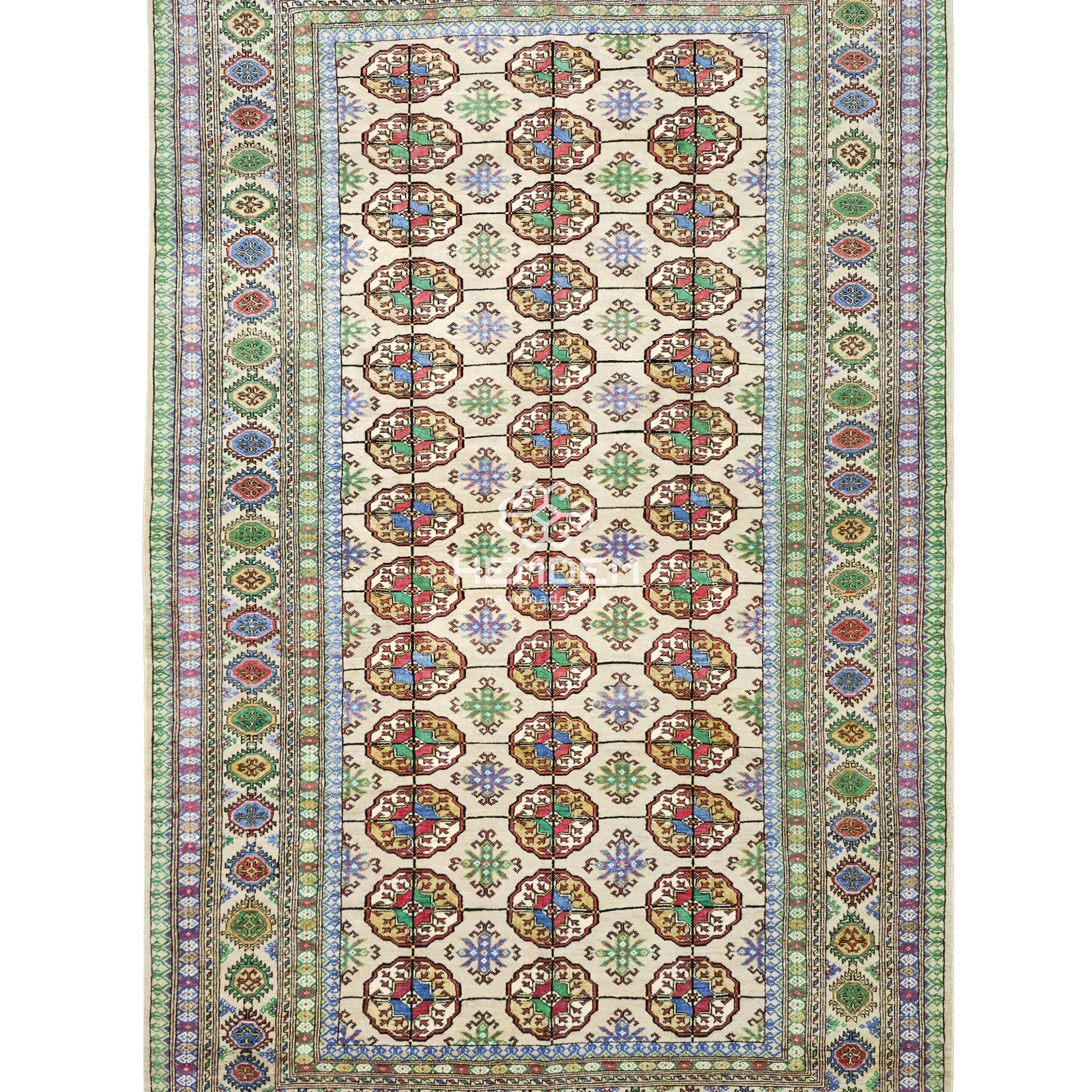 Türkmen Halısı El Dokuma Kabile İpek Halısı 150 x 262 cm (4,11' x 8,7' ft) Bej