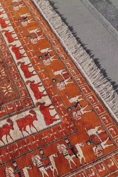 Pazyryk Rug with Organic Dyes 215 x 285cm (7' x 9.5') Peach
