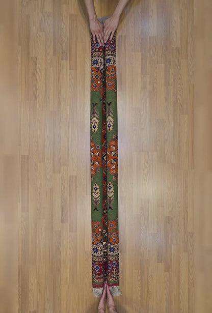 Persian Rug Heriz Handknotted Wool Rug 136 x 200cm (4.5' x 6.5' ft) Green