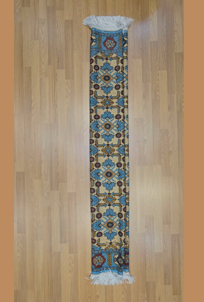 Herati Afghan Rug Oriental Silk Handknotted Eastern Area Rug 111 x 180 cm (4' x 6' ft) Blue